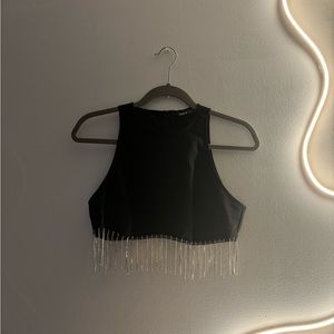 RHINESTONE FRINGE TANK TOP !!!NEVER BEFORE WORN!!!